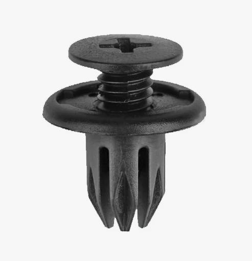 Клипса пластиковая для Acura, Chevrolet, Daewoo, GM, Honda, Opel, Ssang Yong ОЕМ: 91503SP0003, 94530623, 0940909302, 7887508000, 57728AC060, 940909303. (подкрылки, брызговики, бампер, молдинги, защита, пороги).