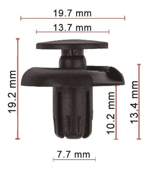 Клипса пластиковая для Acura, Honda, Mercedes ОЕМ: 91501S04003, A0009914940. (подкрылки, брызговики).