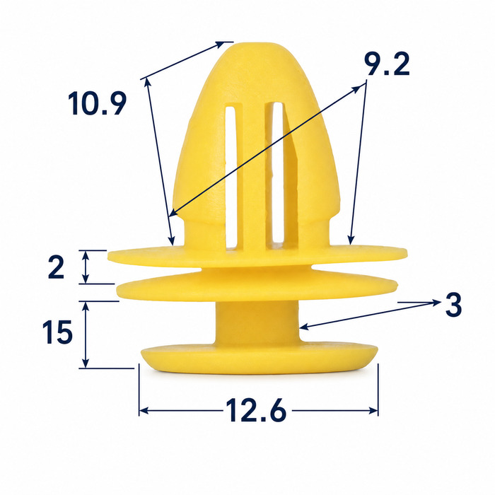 Клипса пластиковая для Hyundai, Kia ОЕМ: 8231538000 (82315-38000). (внутренняя отделка).